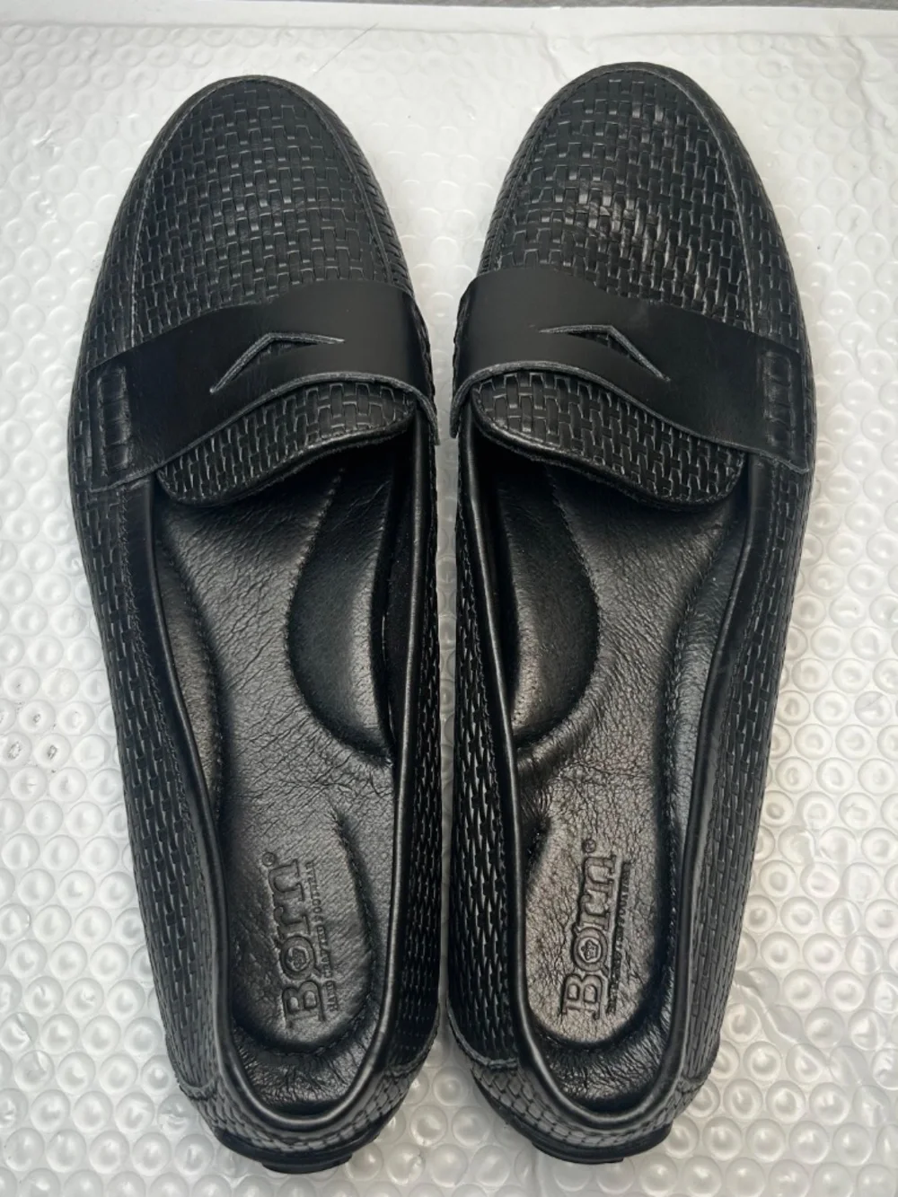 Born Malena Woven Penny Loafers Women's Size 8.5M Black